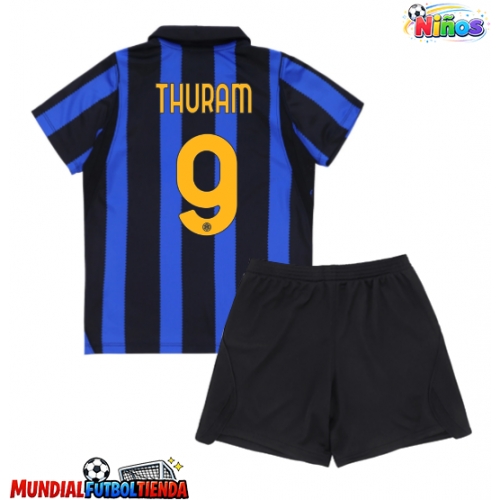 Camiseta Inter Milan Marcus Thuram #9 Primera Equipación Replica 2026-27 para niños mangas cortas (+ Pantalones cortos)